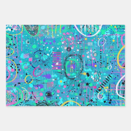 Ocean Bubbles: Maximalist Art Geschenkpapier Set (Vorderseite)
