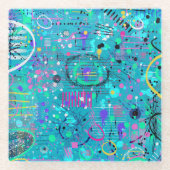 Ocean Bubbles: Maximalist Art Glasuntersetzer (Vorderseite)