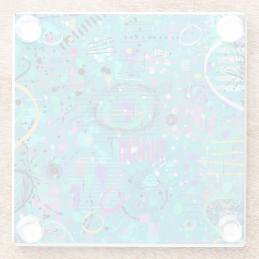 Ocean Bubbles: Maximalist Art Glasuntersetzer (Rückseite)