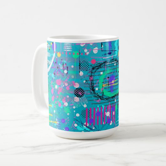 Ocean Bubbles: Maximalist Art Kaffeetasse (Vorderseite Links)