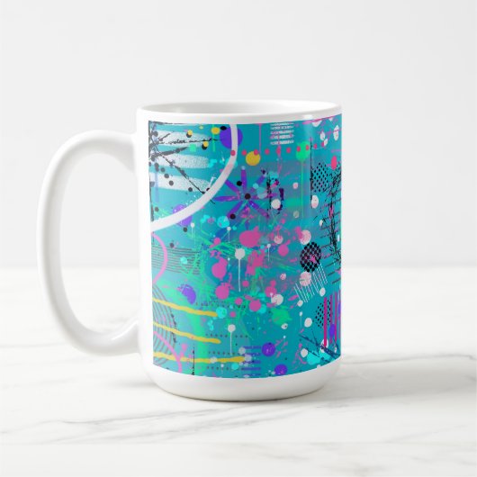 Ocean Bubbles: Maximalist Art Kaffeetasse (Links)