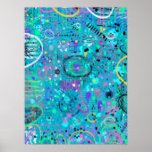 Ocean Bubbles: Maximalist Art Poster (Vorne)