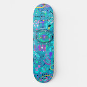 Ocean Bubbles: Maximalist Art Skateboard (Vorderseite)