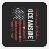 Ocean California Quadratischer Aufkleber (Vorderseite)