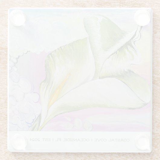 Ocean Calla Lily Vacation Home Glasuntersetzer (Rückseite)
