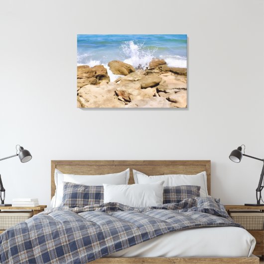 Ocean Canvas wall decor Rocky beach Leinwanddruck (Insitu (Schlafzimmer))