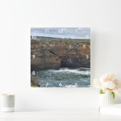 Ocean Carved Wonders Quadratische Wanduhr (Zuhause)