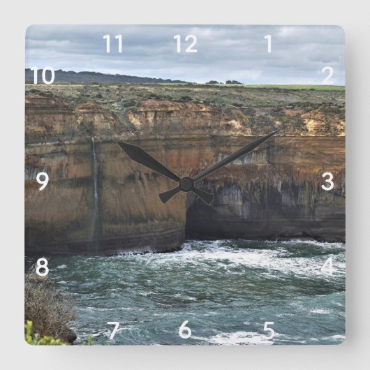 Ocean Carved Wonders Quadratische Wanduhr (Vorderseite)