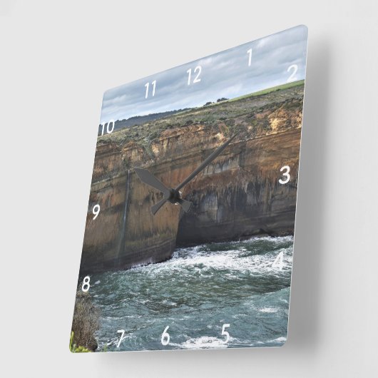 Ocean Carved Wonders Quadratische Wanduhr (Winkel)