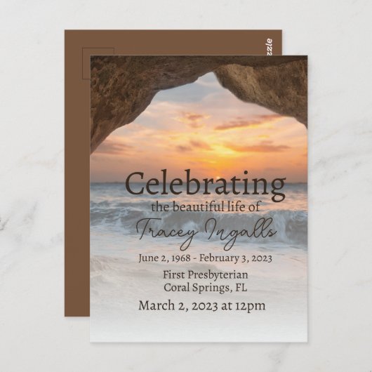 Ocean Cave Beach Feier des Lebens Postkarte (Vorne/Hinten)