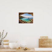 Ocean Cave View Mediterranean Poster - Turquoise (Küche)
