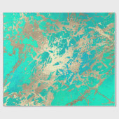 Ocean Champaigne Gold Marble Shiny Metallic Stroke Geschenkpapier (Flach)