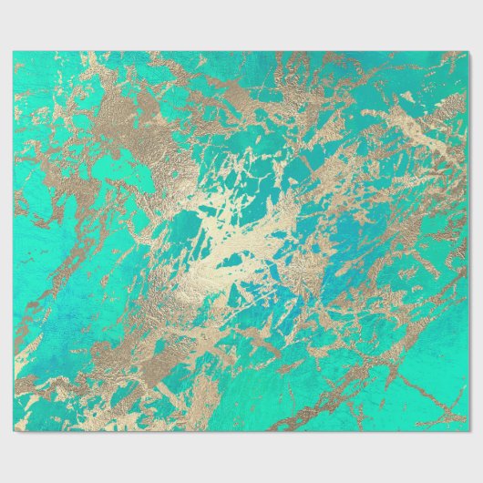 Ocean Champaigne Gold Marble Shiny Metallic Stroke Geschenkpapier (Flach)