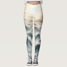 Ocean Chaos Sunset Yoga Leggings