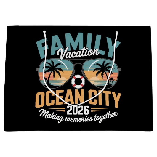 Ocean City Beach Große Geschenktüte (Vorderseite)