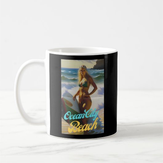 Ocean City Beach Maryland Parasdise Schöne Kaffeetasse (Links)