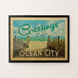 Ocean City Beach Vintage Puzzle