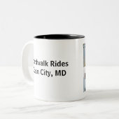 Ocean City Boardwalk - Reiten Zweifarbige Tasse (Vorderseite Links)