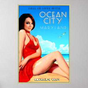 Ocean City Maryland Amerikas bester Strand Reise Poster