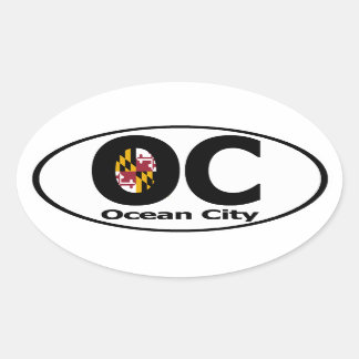 Ocean City Maryland Decal (Set von 4 Jahren) Ovaler Aufkleber