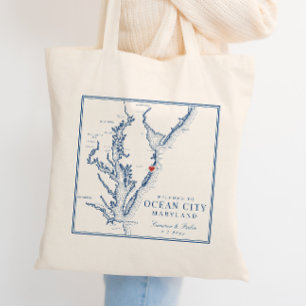 Ocean City Maryland Elegante Navy-Hochzeitsbegrüßu Tragetasche