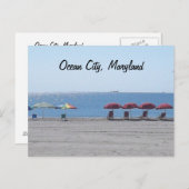 Ocean City, Maryland - Empty Beach Postkarte (Vorne/Hinten)