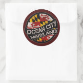 Ocean City Maryland Flaggengrundierung Runder Aufkleber (Tasche)