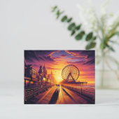 Ocean City, Maryland Golden Hour Postkarte (Stehend Vorderseite)