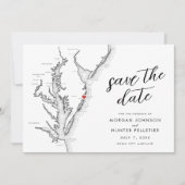 Ocean City Maryland Karte Minimal Modern Wedding (Vorderseite)