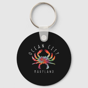 Ocean City Maryland Krabbe Tie Dye Sommerferien Schlüsselanhänger