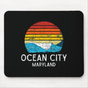 Ocean City Maryland Md Vintag Beach Ocean Family Mousepad
