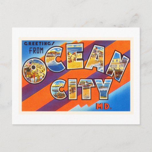 Ocean City Maryland MD Vintage Travel Postcard- Postkarte (Vorderseite)