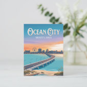 Ocean City Maryland Postkarte (Stehend Vorderseite)