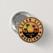Ocean City Maryland Retro Sunset Souvenirs 60er Button (Vorne & Hinten)