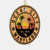 Ocean City Maryland Retro Sunset Souvenirs 60er Keramik Ornament (Rechts)