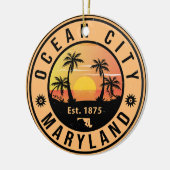 Ocean City Maryland Retro Sunset Souvenirs 60er Keramik Ornament (Links)