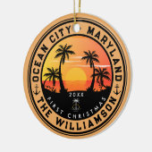 Ocean City Maryland Retro Sunset Souvenirs 80er Keramik Ornament (Links)