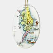 Ocean City, Maryland Vintag Map Keramik Ornament (Links)