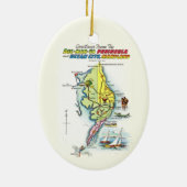 Ocean City, Maryland Vintag Map Keramik Ornament (Hinten)