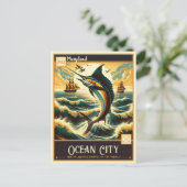 Ocean City, Maryland | VINTAG Postkarte (Stehend Vorderseite)