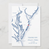 Ocean City Maryland Wedding Flat Danke Karte (Vorderseite)