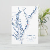 Ocean City Maryland Wedding Flat Danke Karte (Stehend Vorderseite)