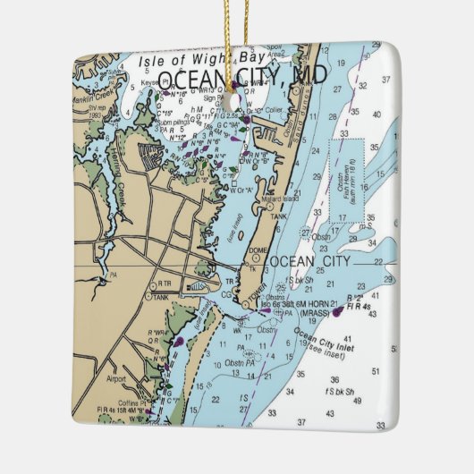 Ocean City Md Nautical Chart Keramikornament (Links)