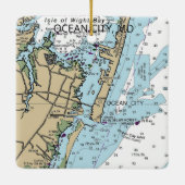 Ocean City Md Nautical Chart Keramikornament (Rückseite)