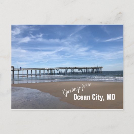 Ocean City, MD Pier Postcard Feiertagspostkarte (Vorderseite)