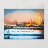 Ocean City, New Jersey Boardwalk bei Sunset Postkarte (Vorderseite)