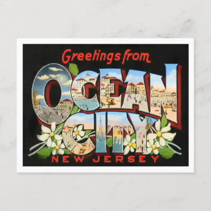 Ocean City, New Jersey Große Buchstaben Postkarte