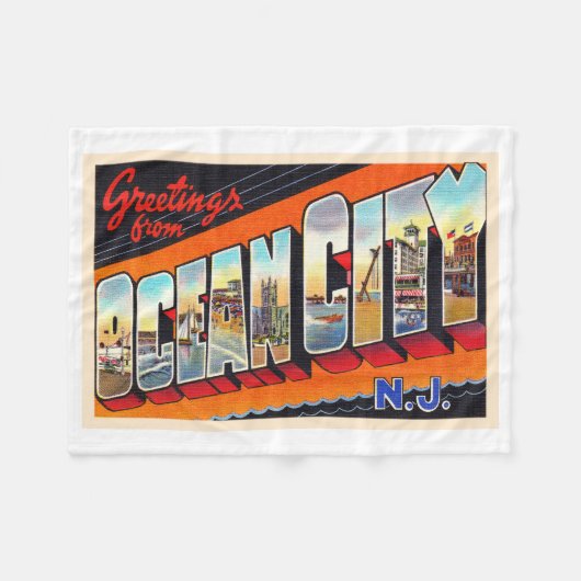 Ocean City New Jersey NJ Large Letter Postcard Fleecedecke (Vorderseite (Horizontal))