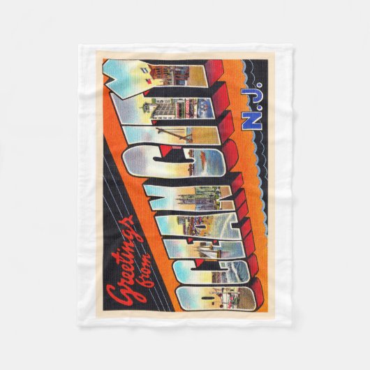 Ocean City New Jersey NJ Large Letter Postcard Fleecedecke (Vorderseite)