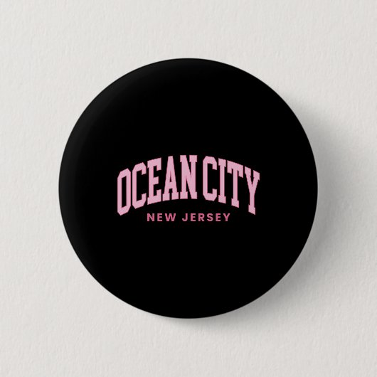 Ocean City New Jersey Nj Retro Preppy Throwback Wo Button (Vorderseite)